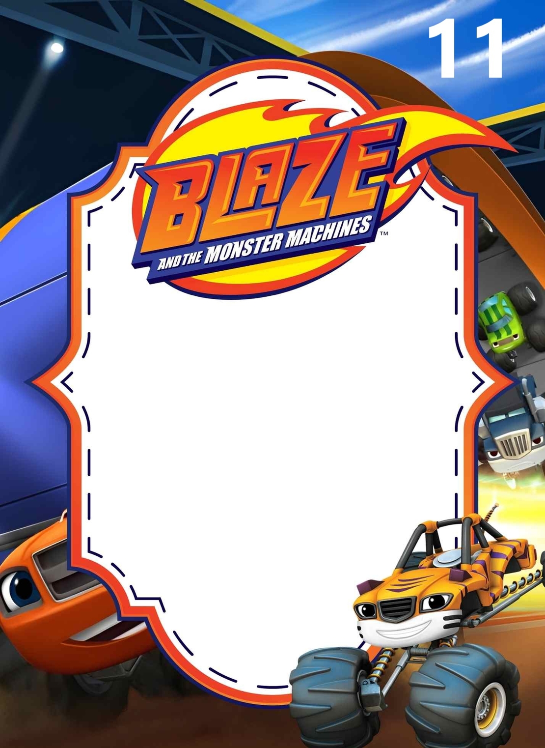 Картонена торта  ПЛАМЪЧКО И МАШИНИТЕ 2 /  BLAZE AND MONSTERS  2