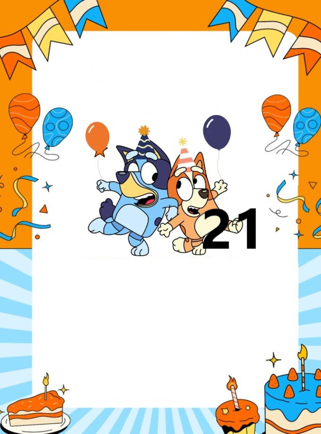 Картонена торта Блу и Бинго 6 / Bluey and Bingo 6