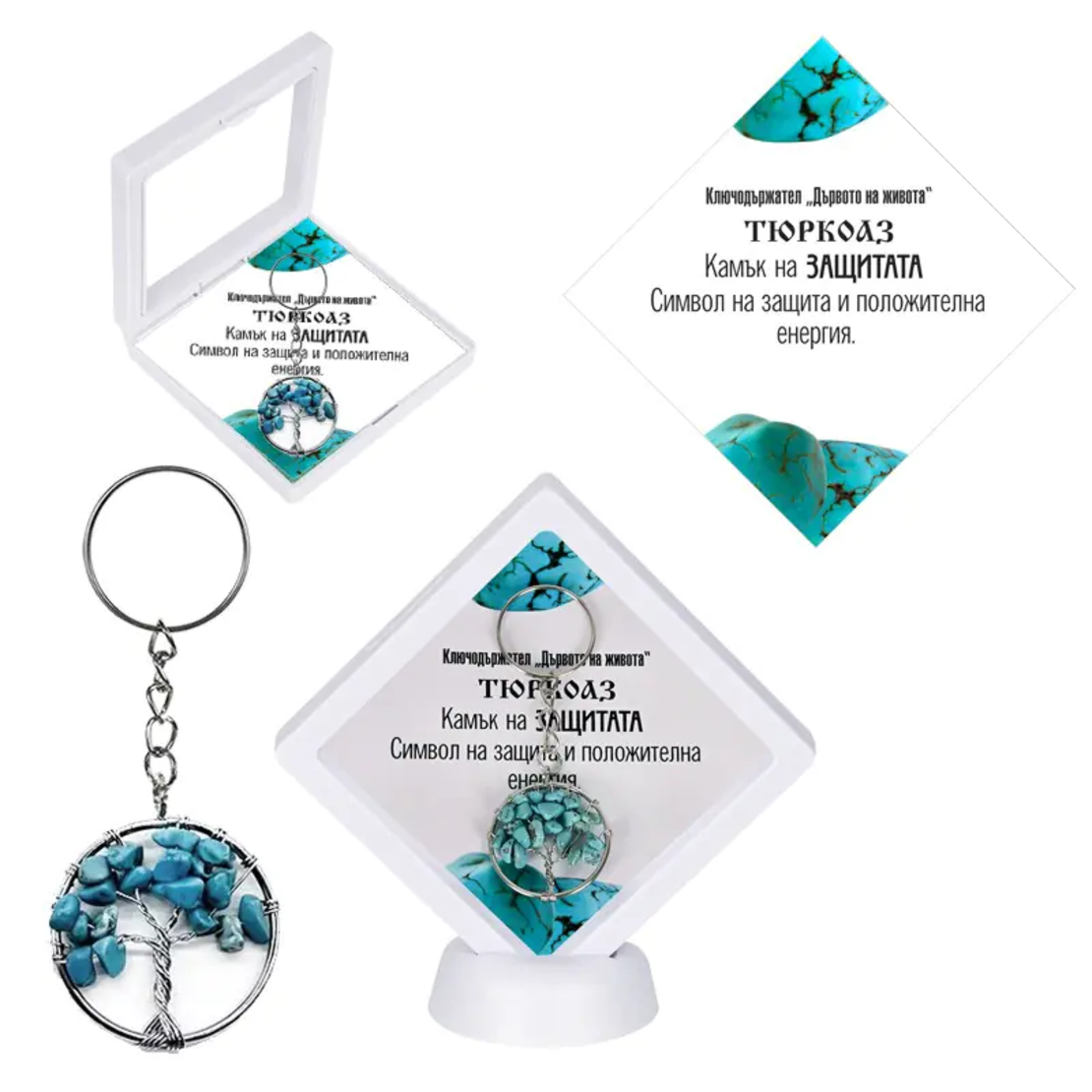 Ключодържател  Дървото на живота ТЮРКОАЗ  в рамка