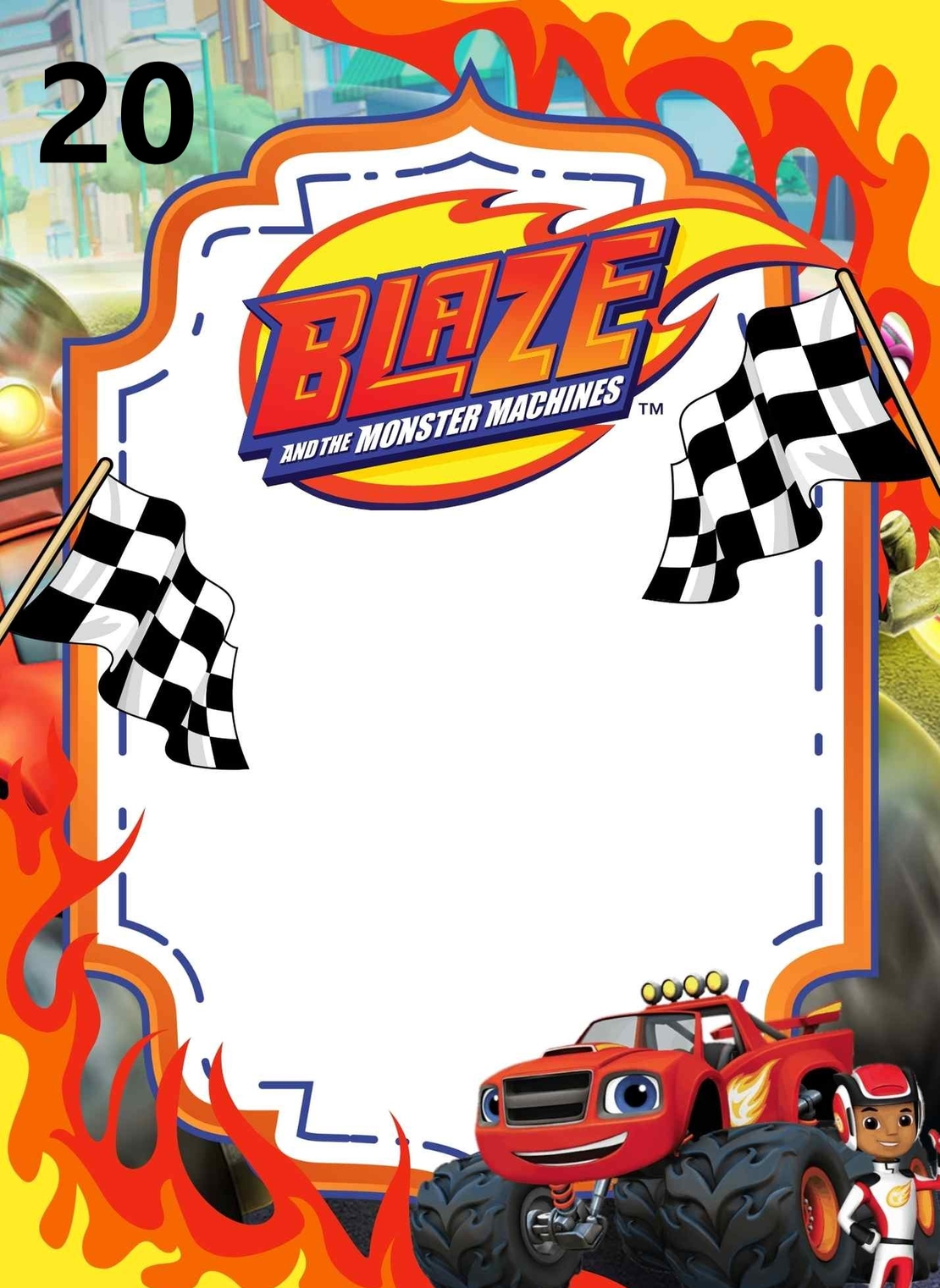 Картонена торта  ПЛАМЪЧКО И МАШИНИТЕ 2 /  BLAZE AND MONSTERS  2