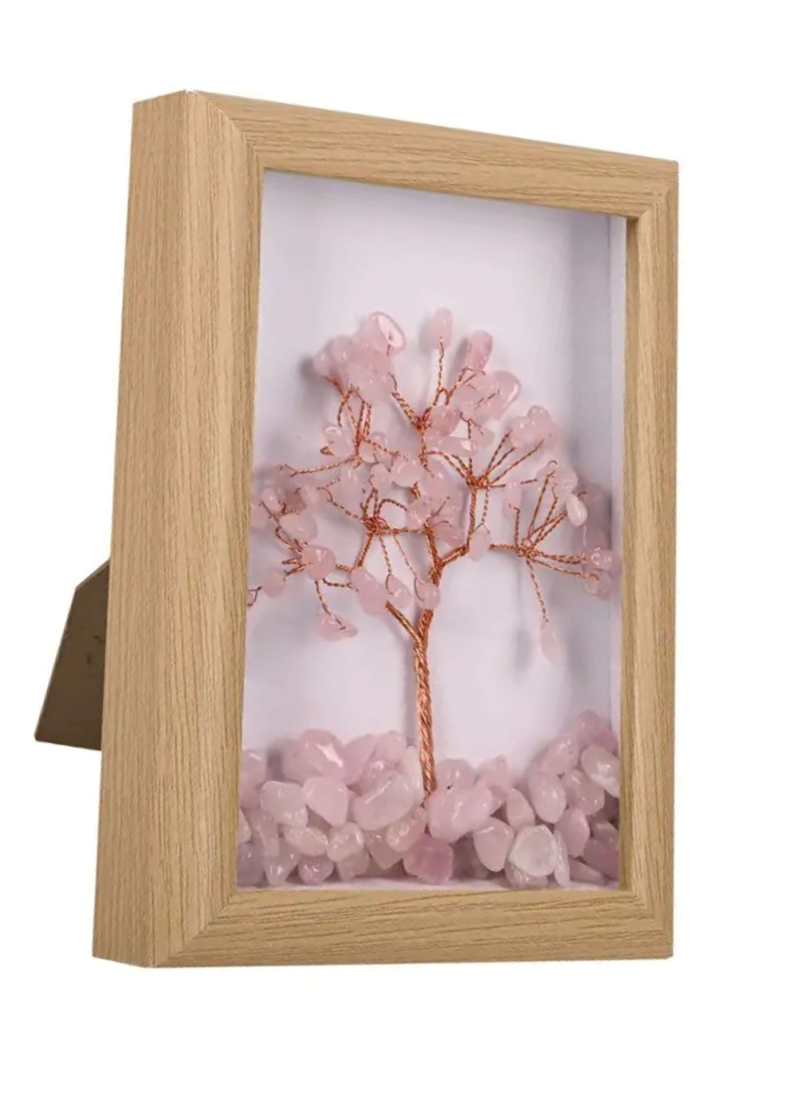 Дърво на живота РОЗОВ КВАРЦ в рамка /естествени камъни/