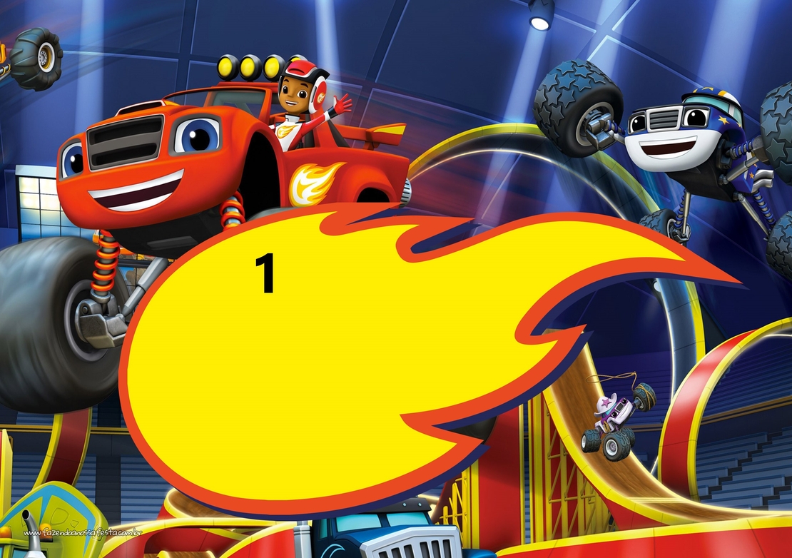 Картонена торта  ПЛАМЪЧКО И МАШИНИТЕ 2 /  BLAZE AND MONSTERS  2