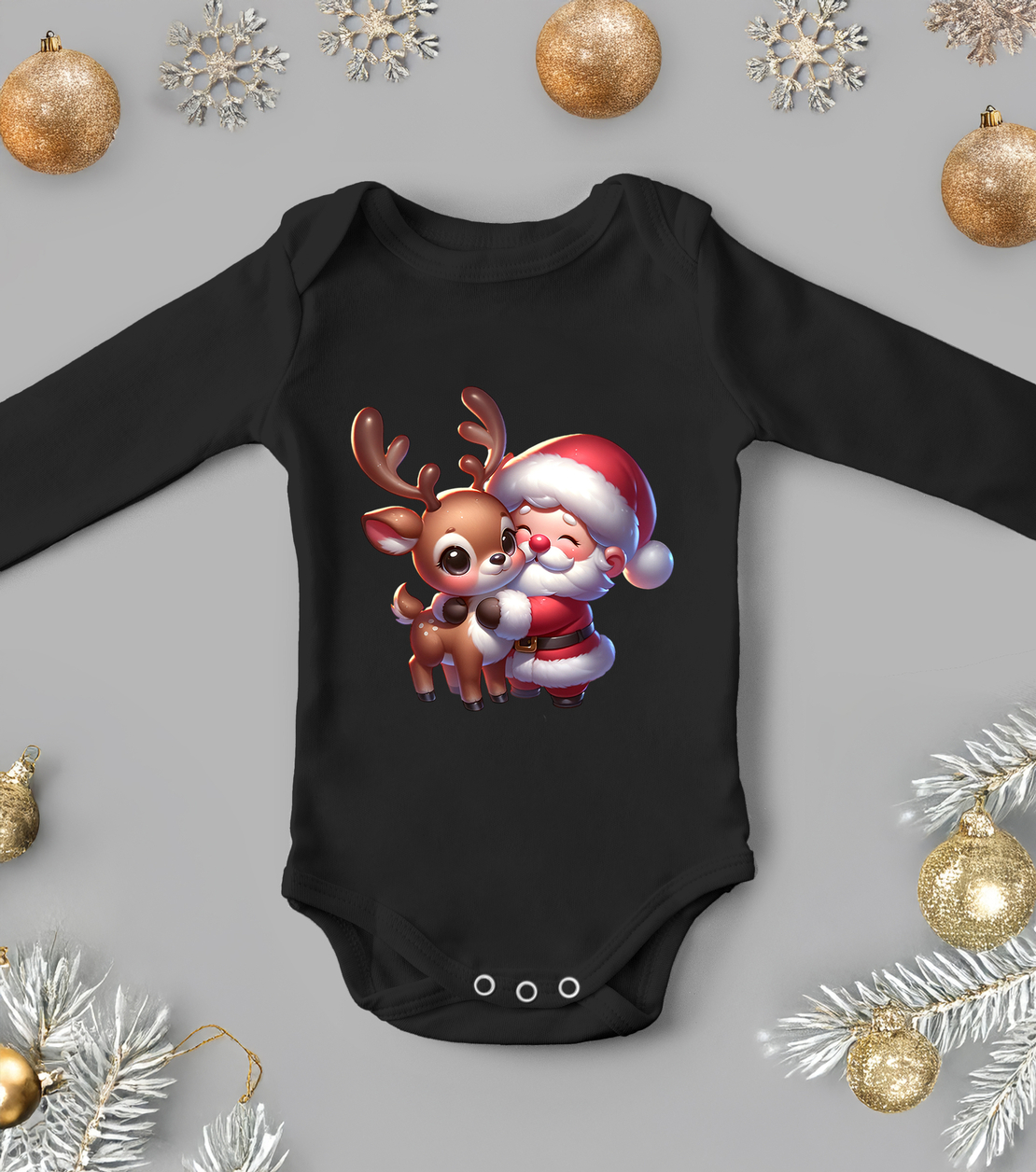 Бебешко боди -Еленче с дядо Коледа