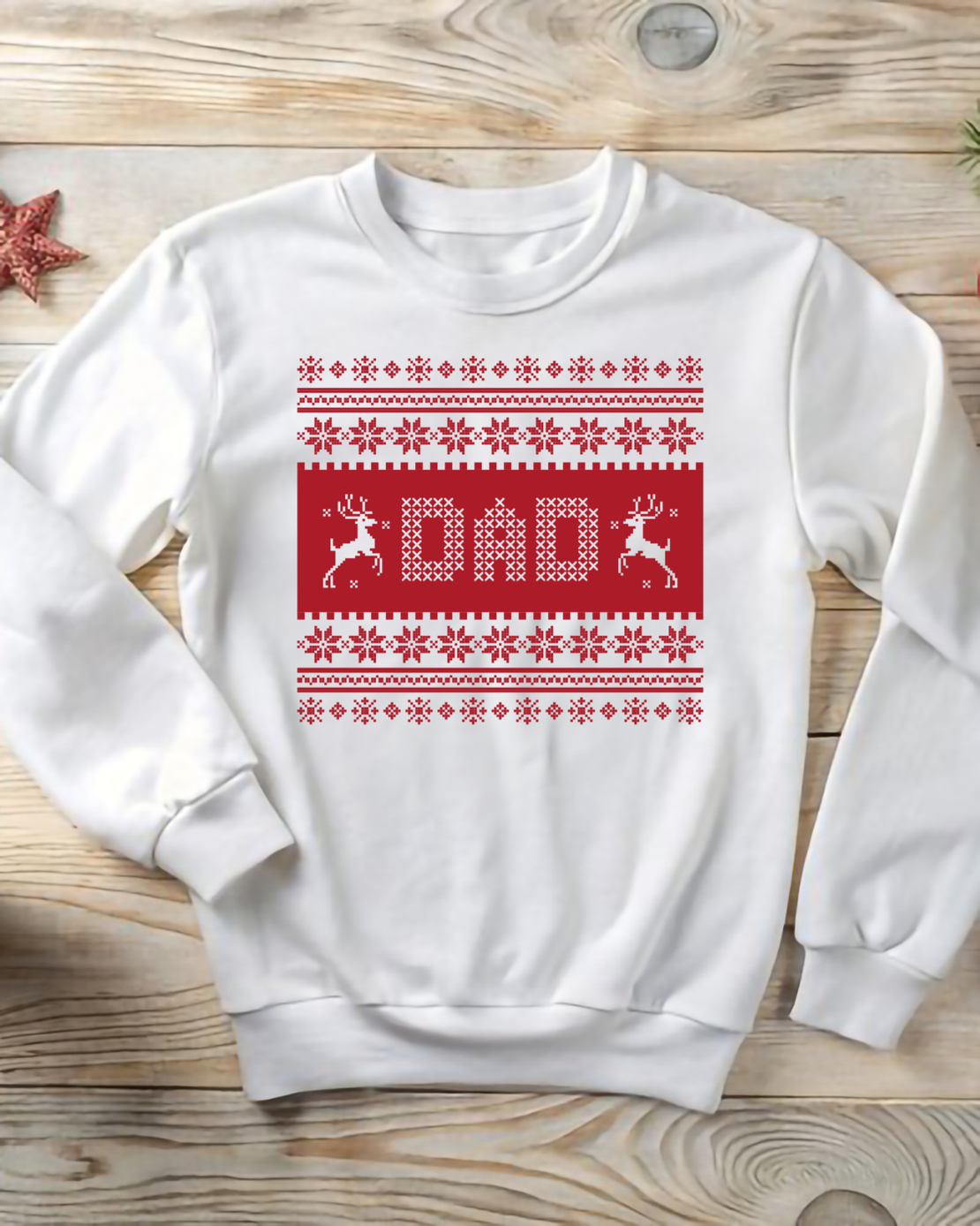 Коледен суичър за татко „DAD“ с елени