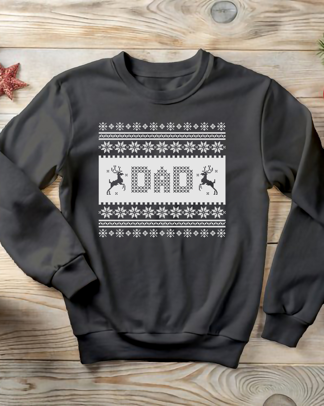 Коледен суичър за татко „DAD“ с елени