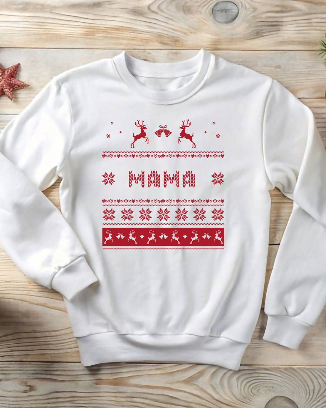 Коледен суичър за мама „MAM“ с елени