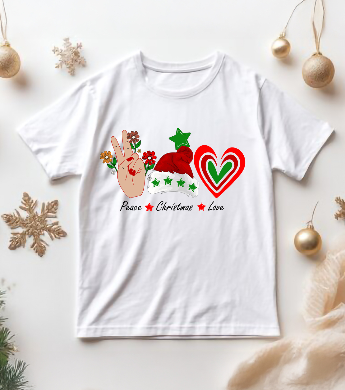 Коледна Тениска -Peace & Love Edition