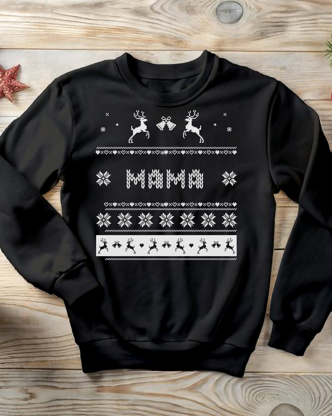 Коледен суичър за татко „MAM“ с елени