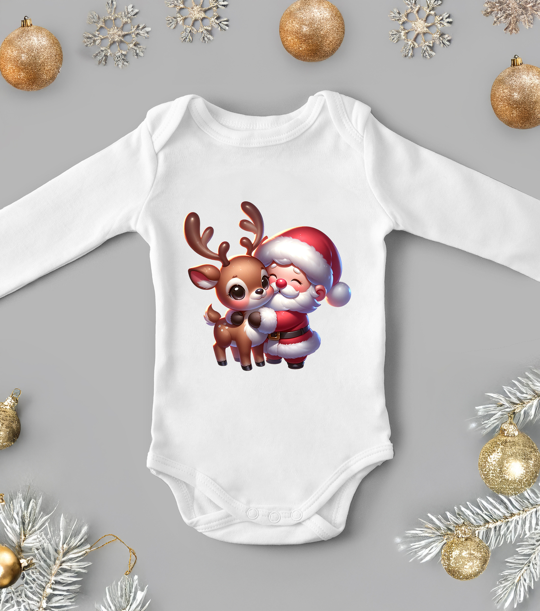 Бебешко боди -Еленче с дядо Коледа