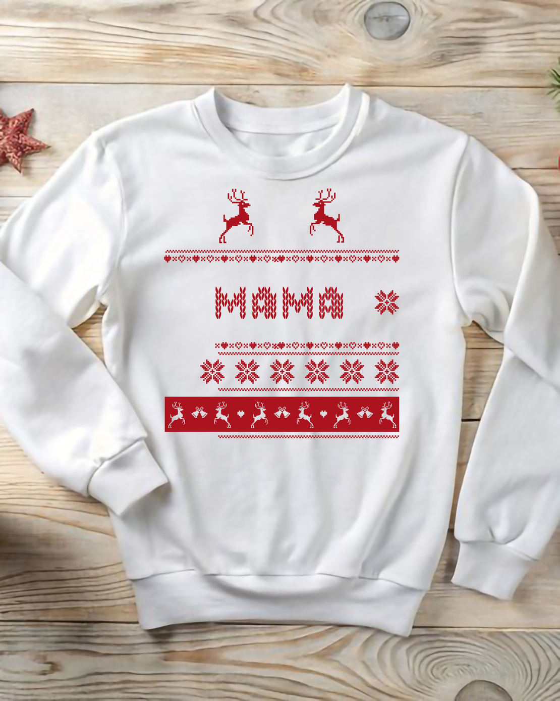Коледен суичър за татко „MAM“ с елени