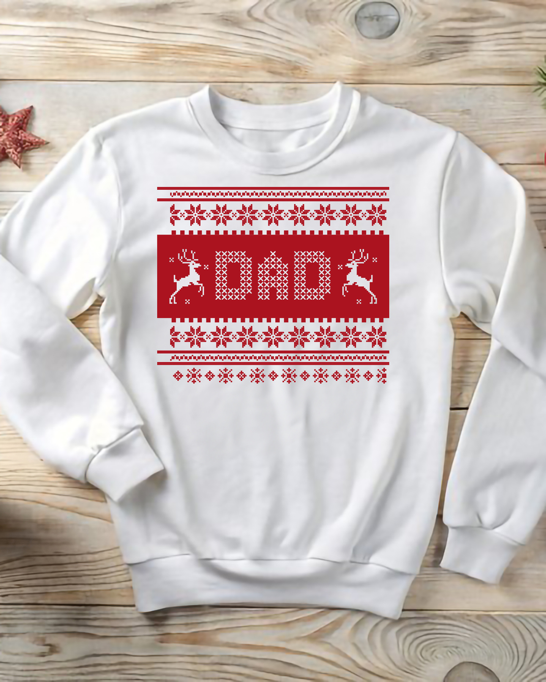 Коледен суичър за татко „DAD“ с елени