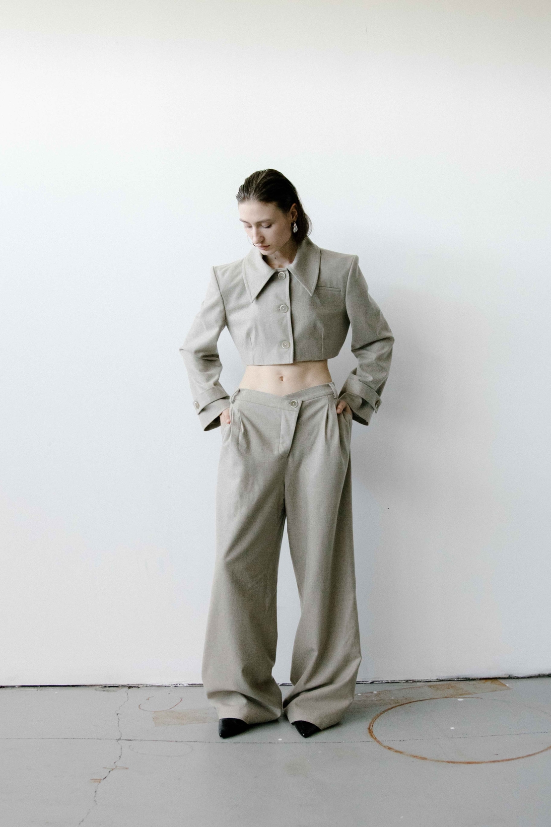 TRIANGLE TAUPE MELANGE TROUSERS
