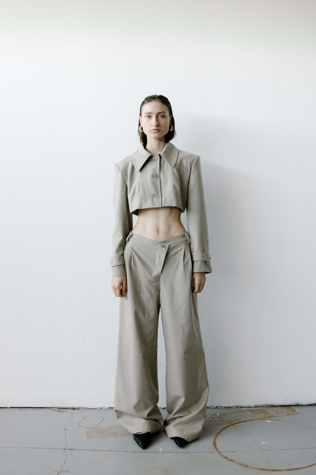 TRIANGLE TAUPE MELANGE TROUSERS