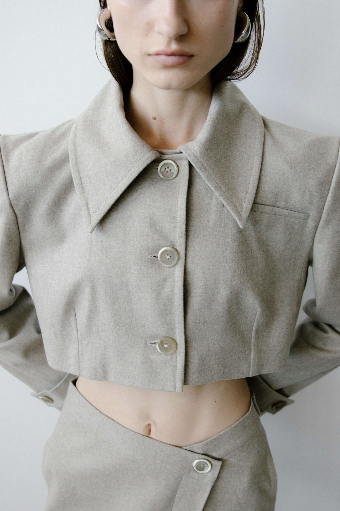 TRIANGLE TAUPE MELANGE JACKET