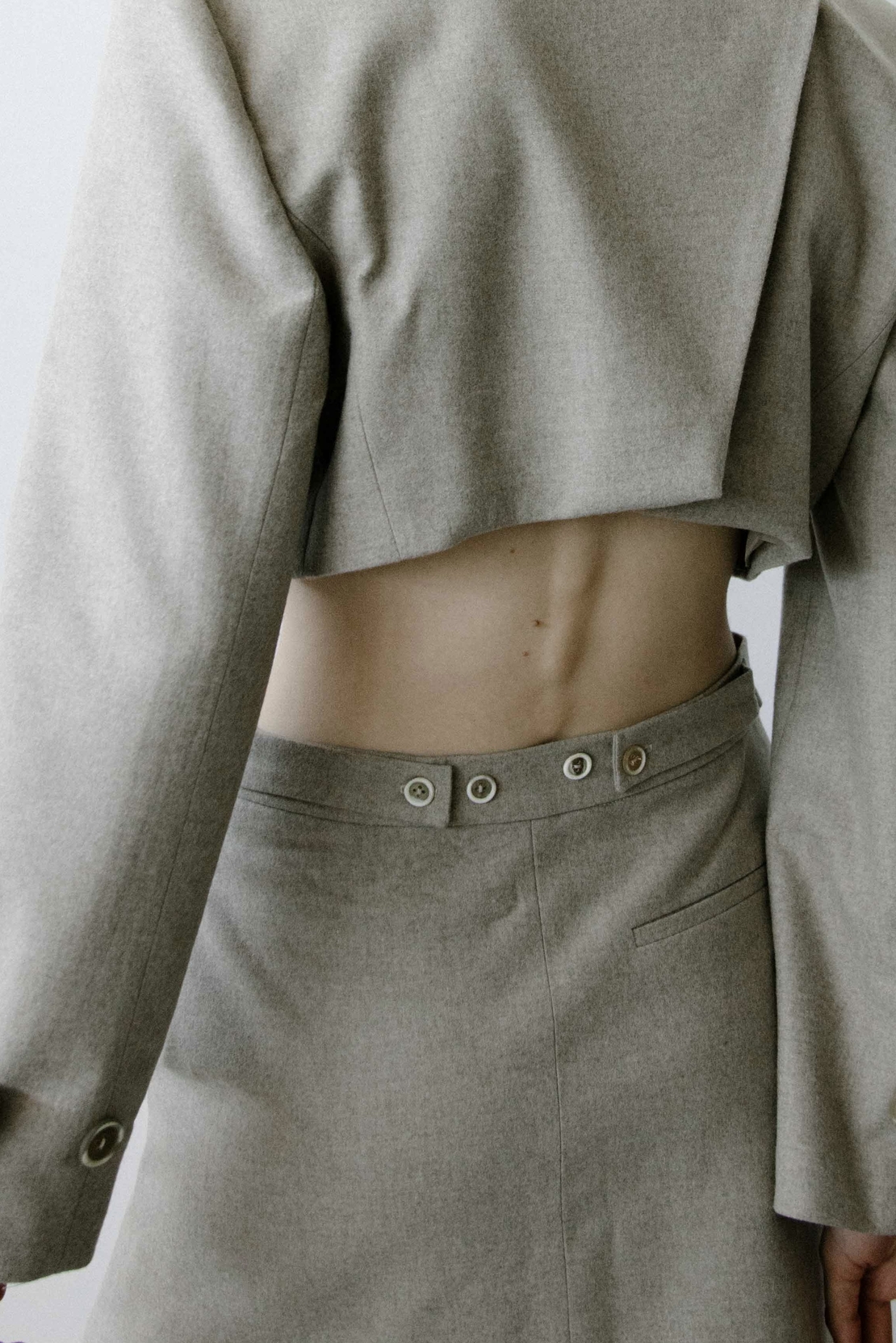TRIANGLE TAUPE MELANGE SKIRT