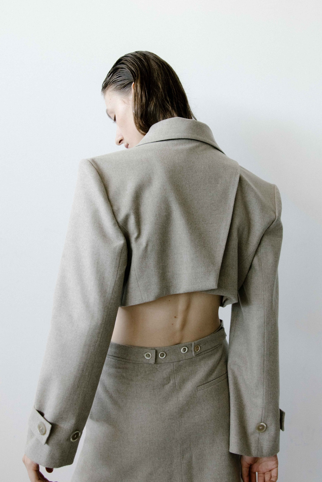 TRIANGLE TAUPE MELANGE JACKET