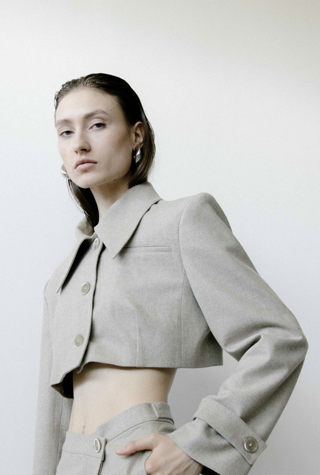 TRIANGLE TAUPE MELANGE JACKET
