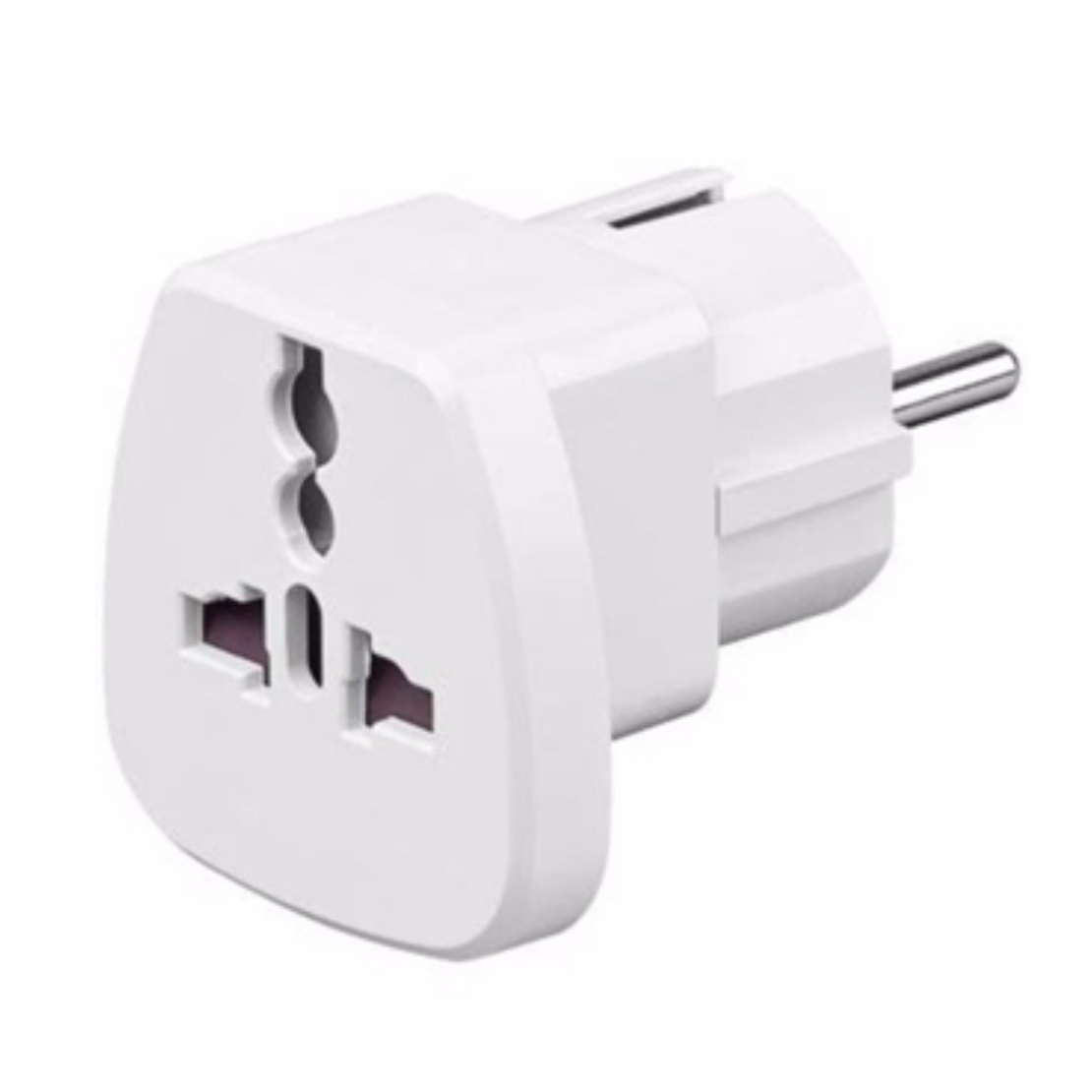 Преходник Plug Adapter UK / US to Europe,Бял