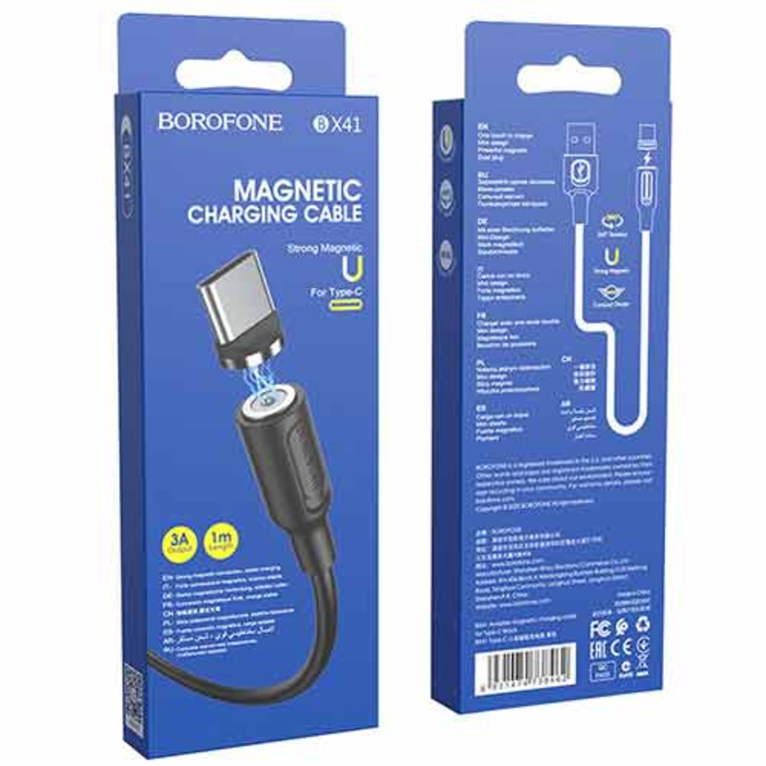 Usb кабел magnetic charging cable for Type-C-Черен