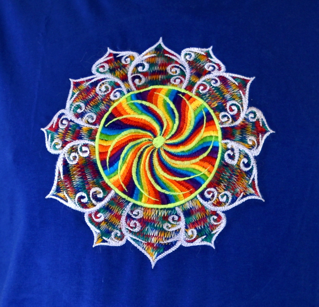 Rainbow Sun Embroidery T-shirt