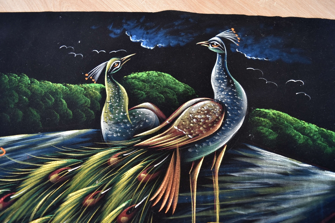 Hand Painted on black canvas 