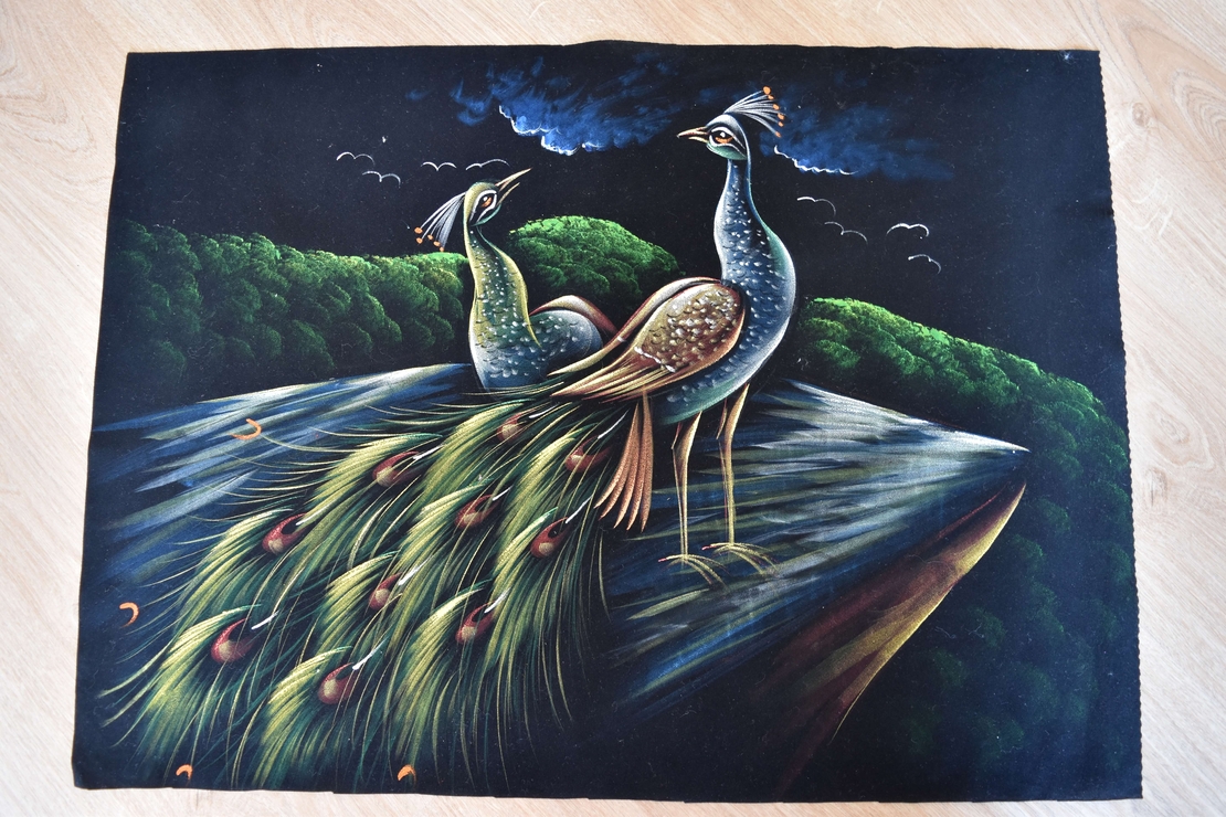 Hand Painted on black canvas 