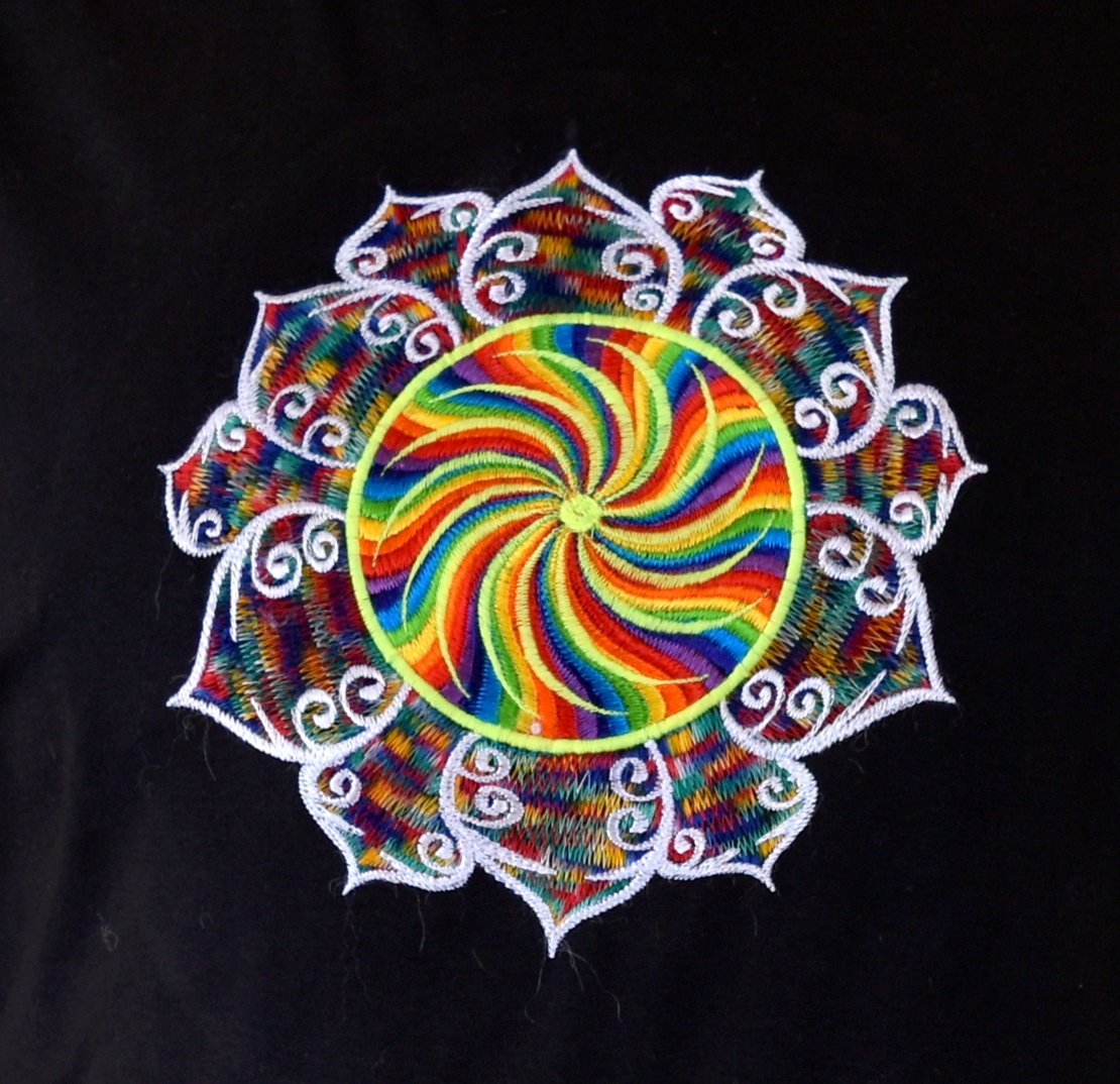 Rainbow Sun Embroidery T-shirt