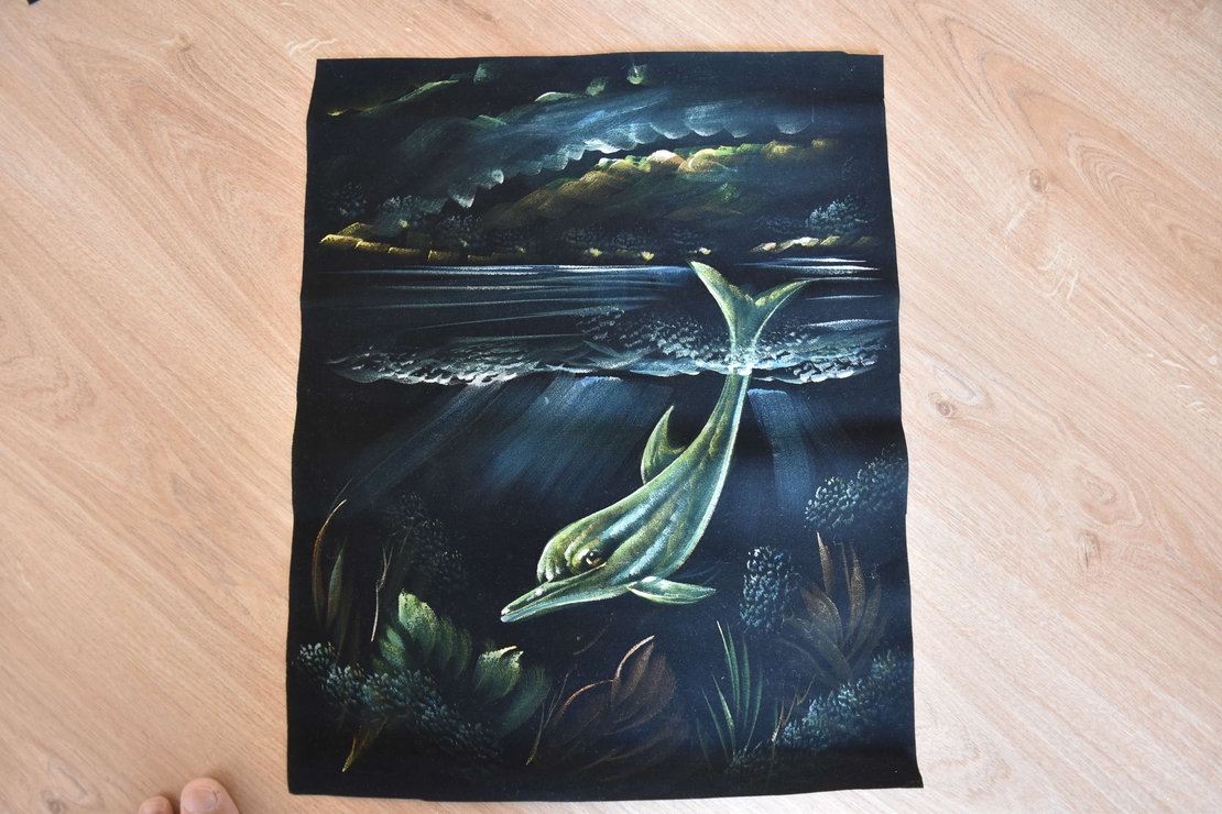 Hand Painted on black canvas 