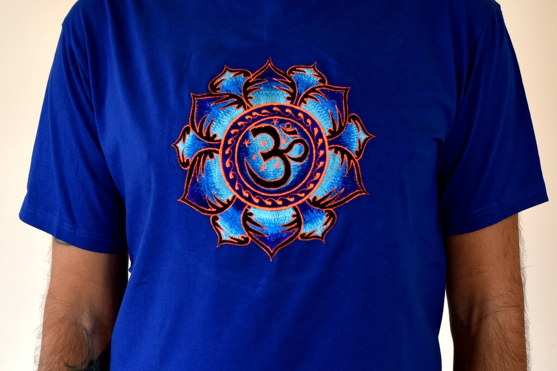 Lotus with OM Embroidery T-shirt