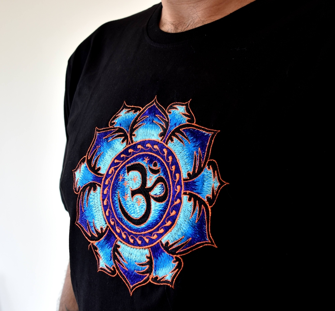 Lotus with OM Embroidery T-shirt
