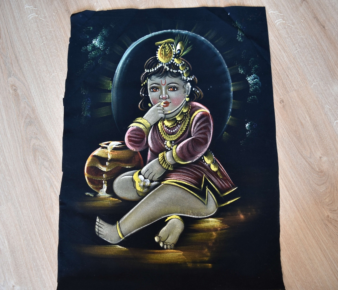 Hand Painted on black canvas 