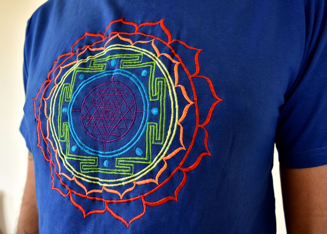 Shree Yantra Embroidery T-shirt