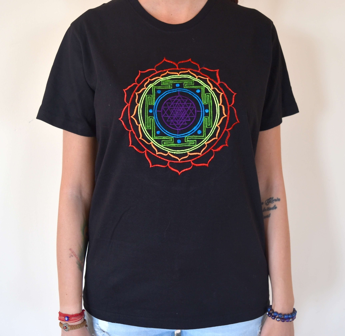 Shree Yantra Embroidery T-shirt