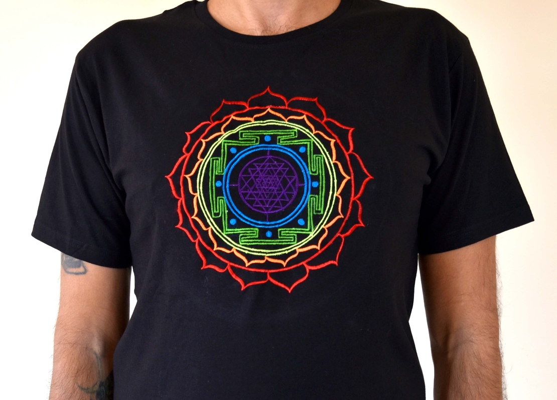 Shree Yantra Embroidery T-shirt