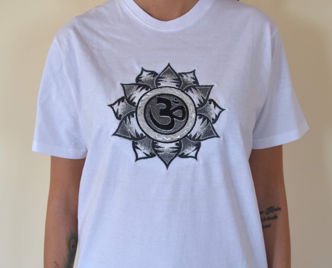 Lotus with OM Embroidery T-shirt