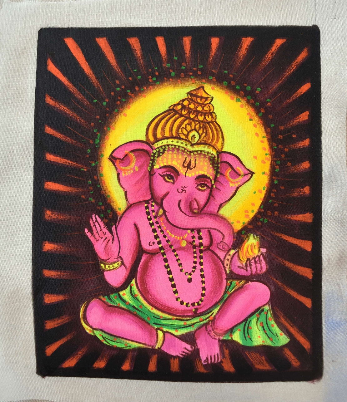 Handmade UV Painting ''Ganesha''