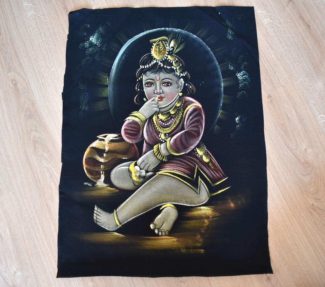Hand Painted on black canvas 