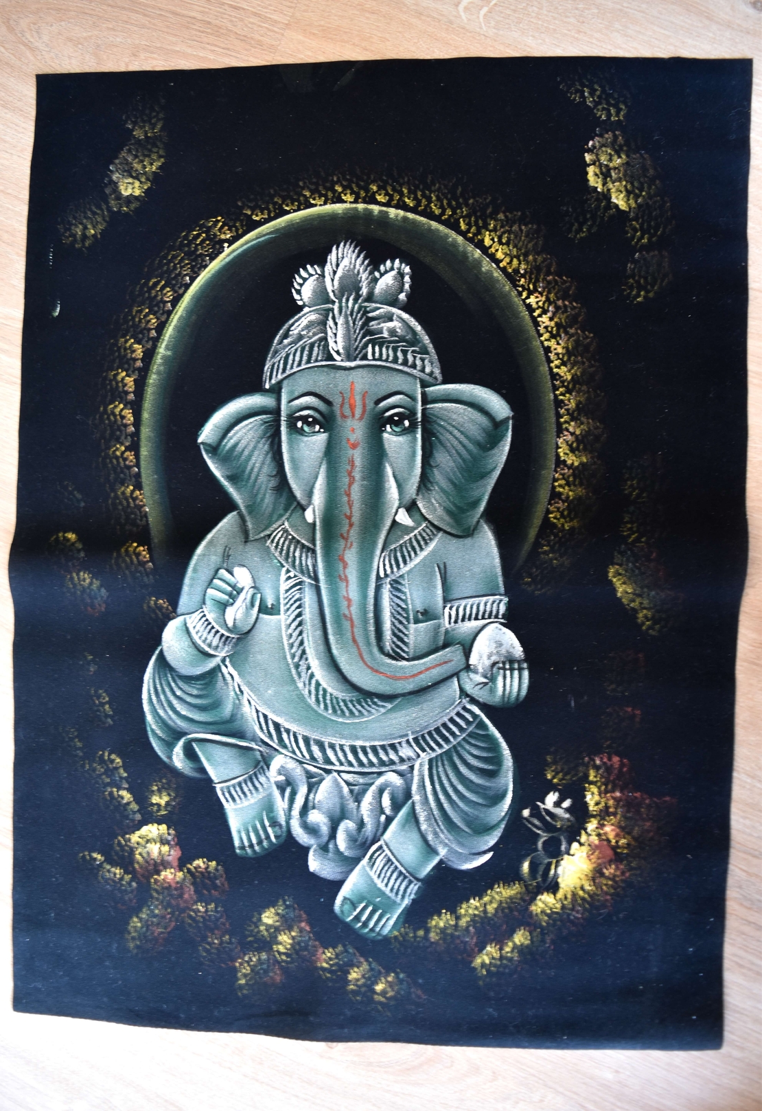 Hand Painted on black canvas 