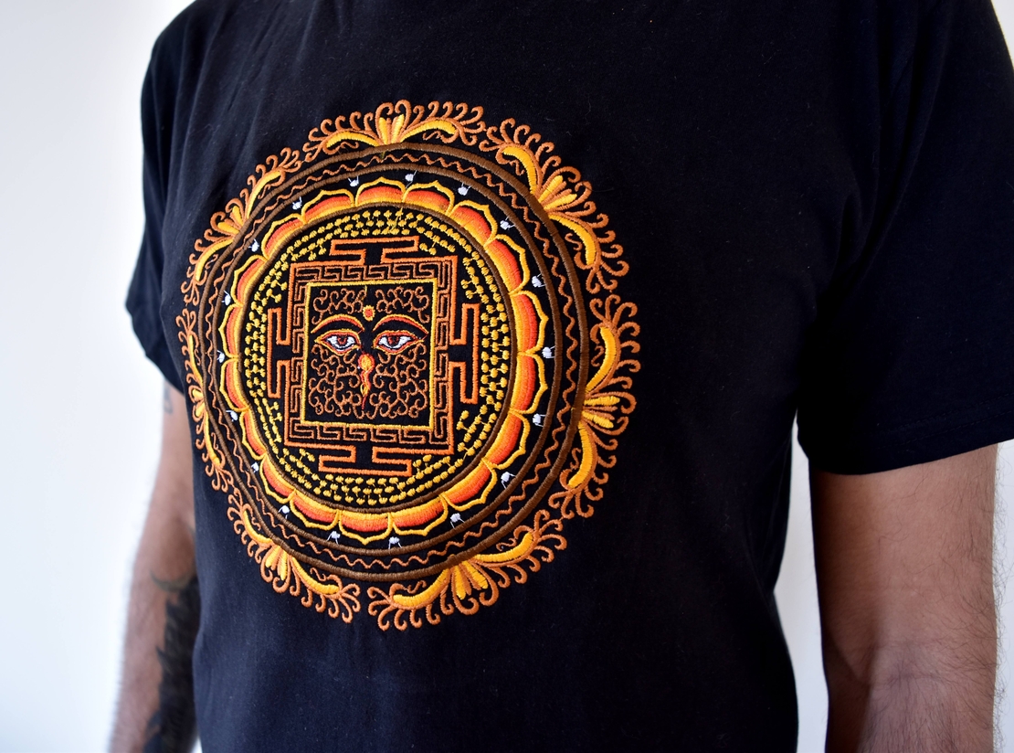 Eyes of Buddha (handmade embroidery T-shirt)