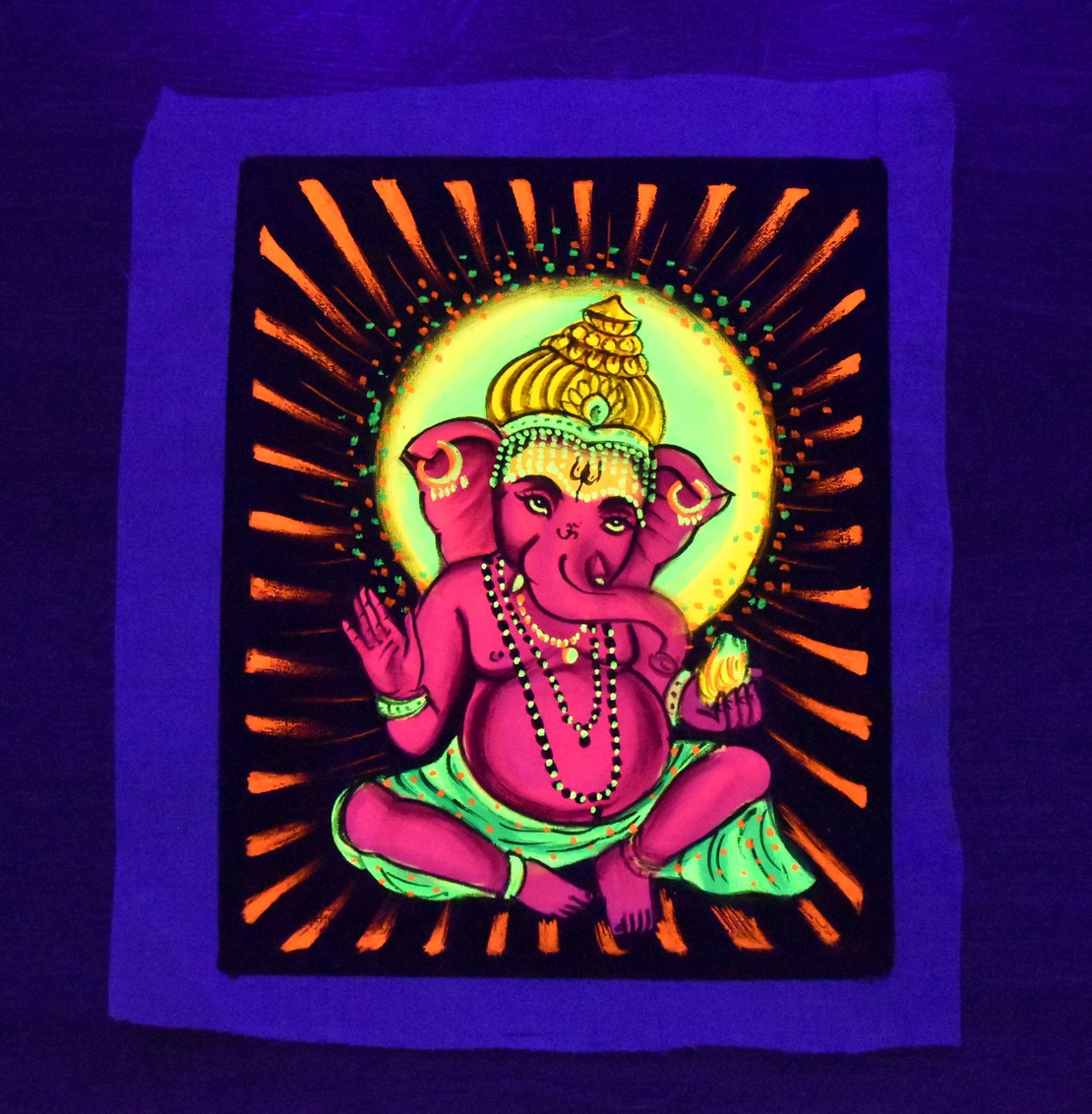 Handmade UV Painting ''Ganesha''
