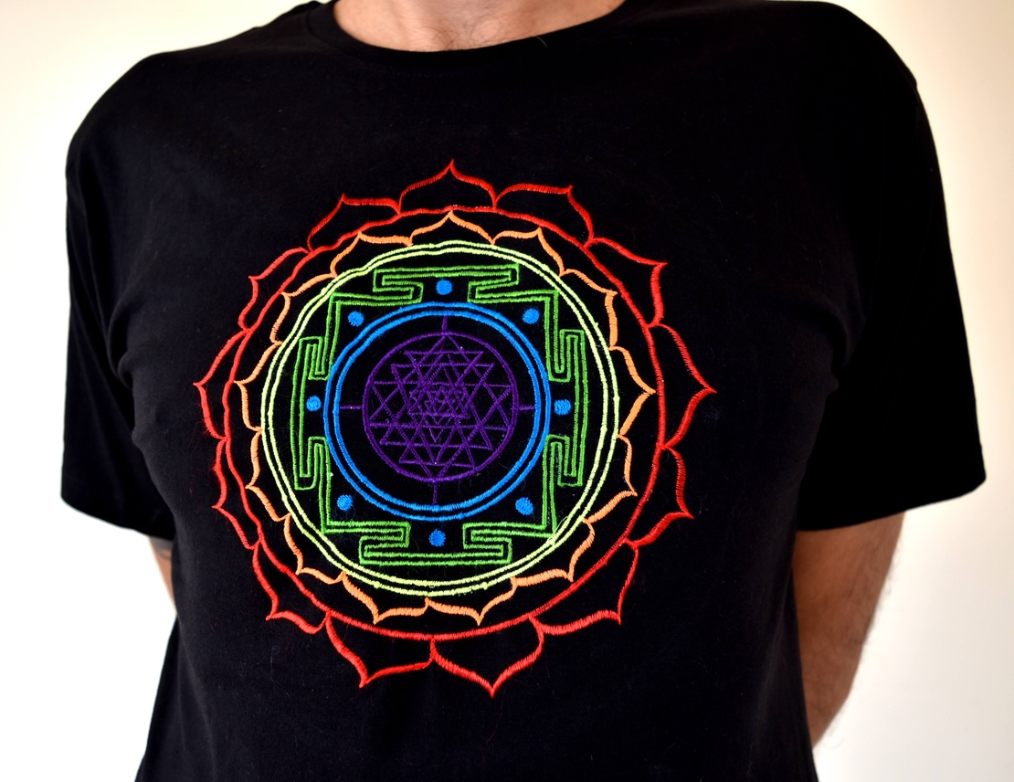 Shree Yantra Embroidery T-shirt