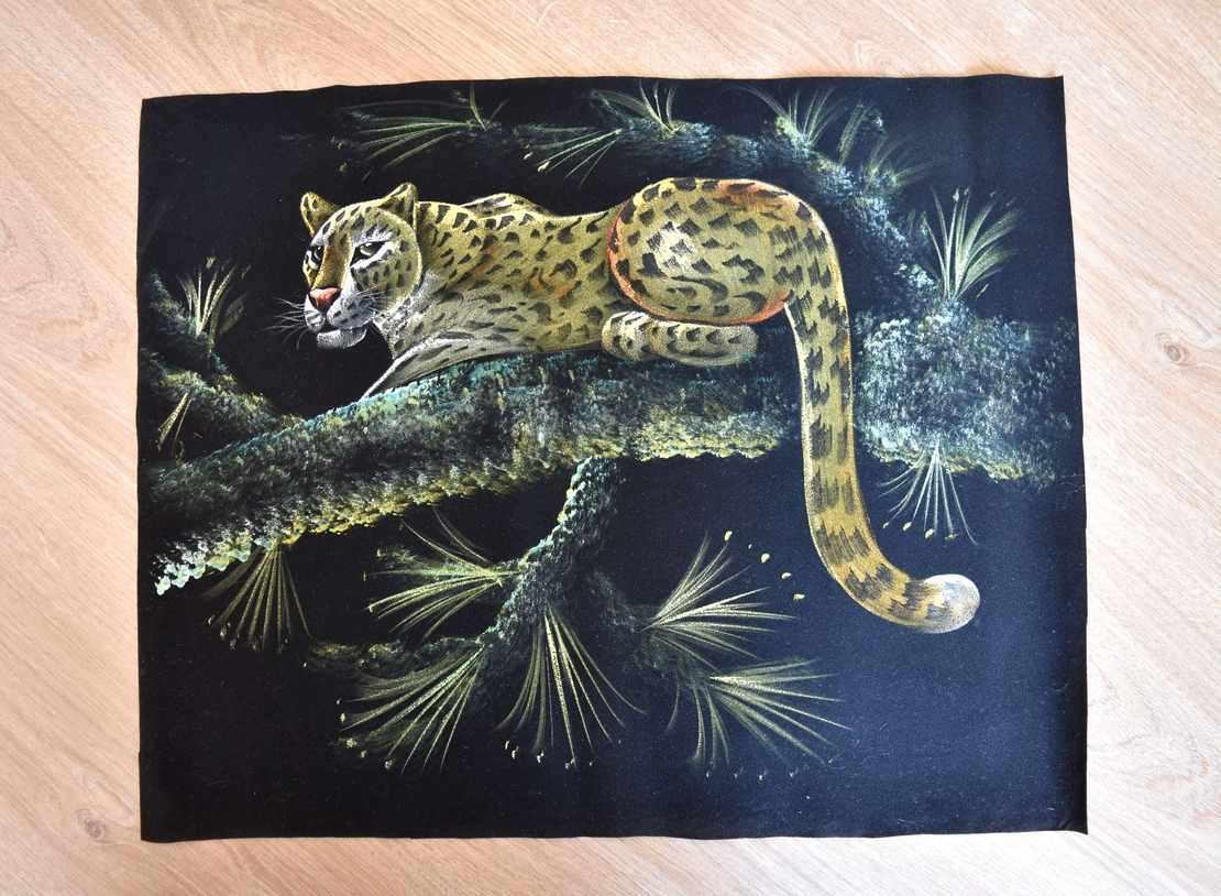 Hand Painted on black canvas 