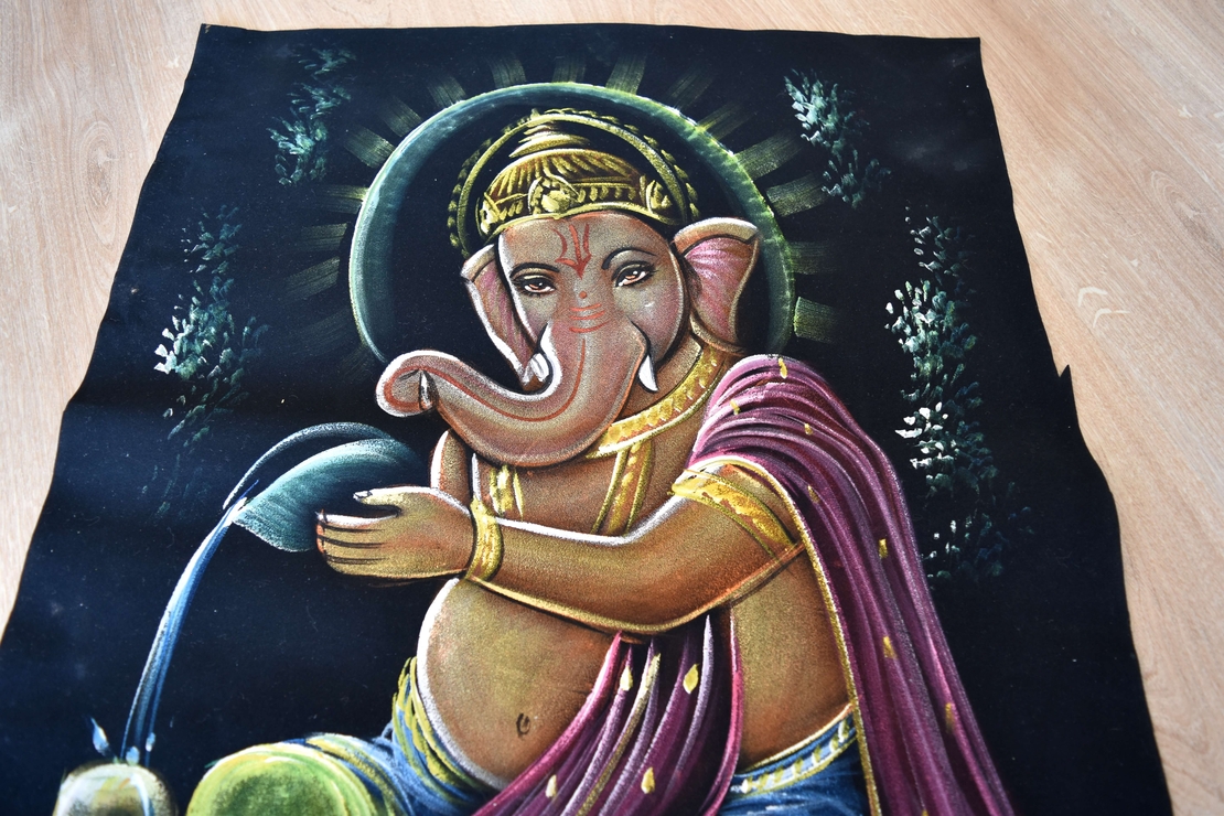 Hand Painted on black canvas 