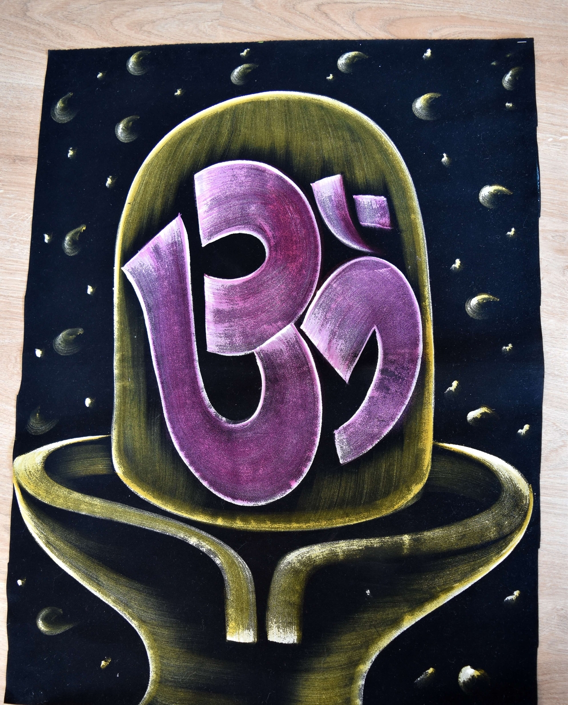 Hand Painted on black canvas 