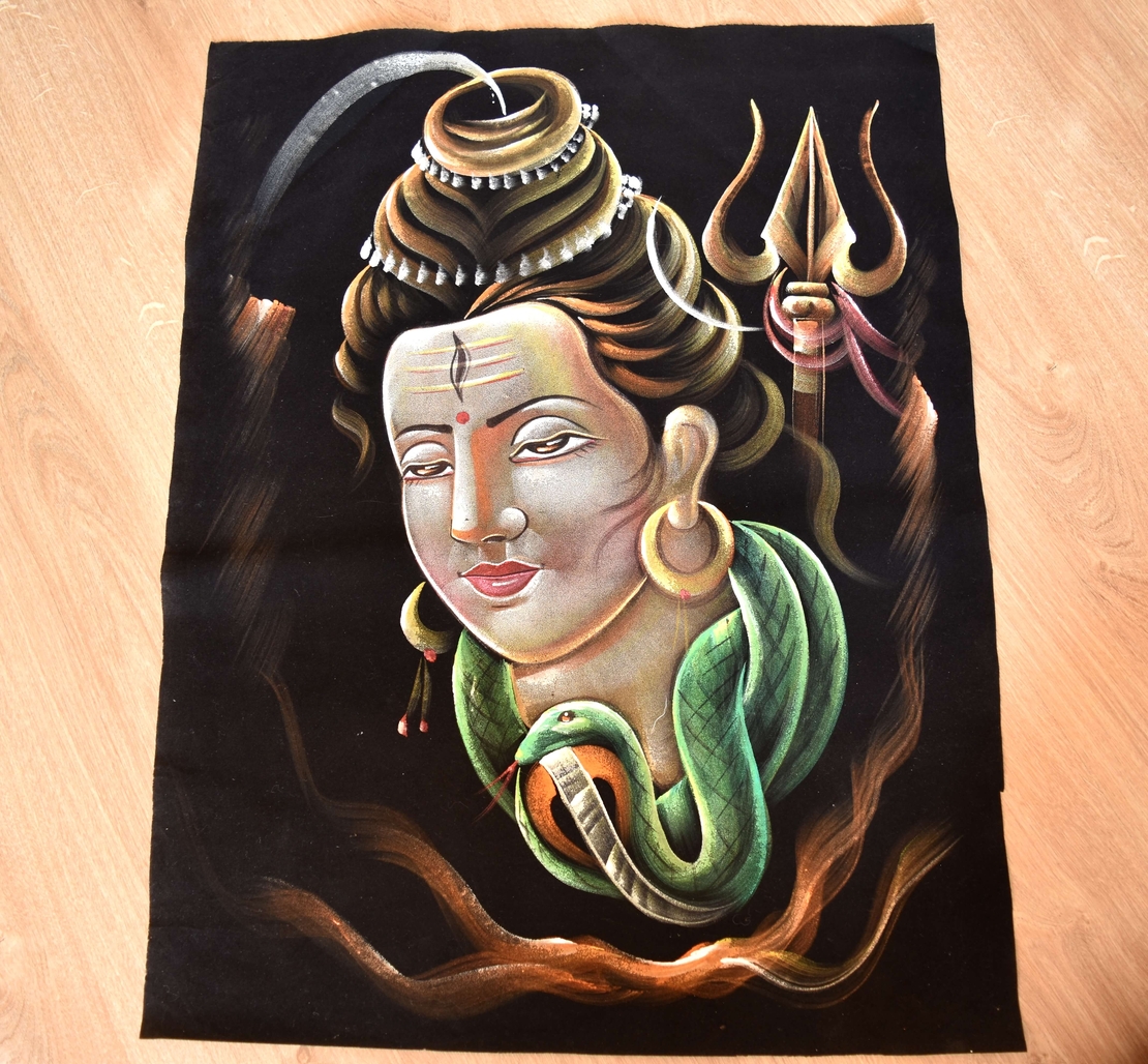 Hand Painted on black canvas 