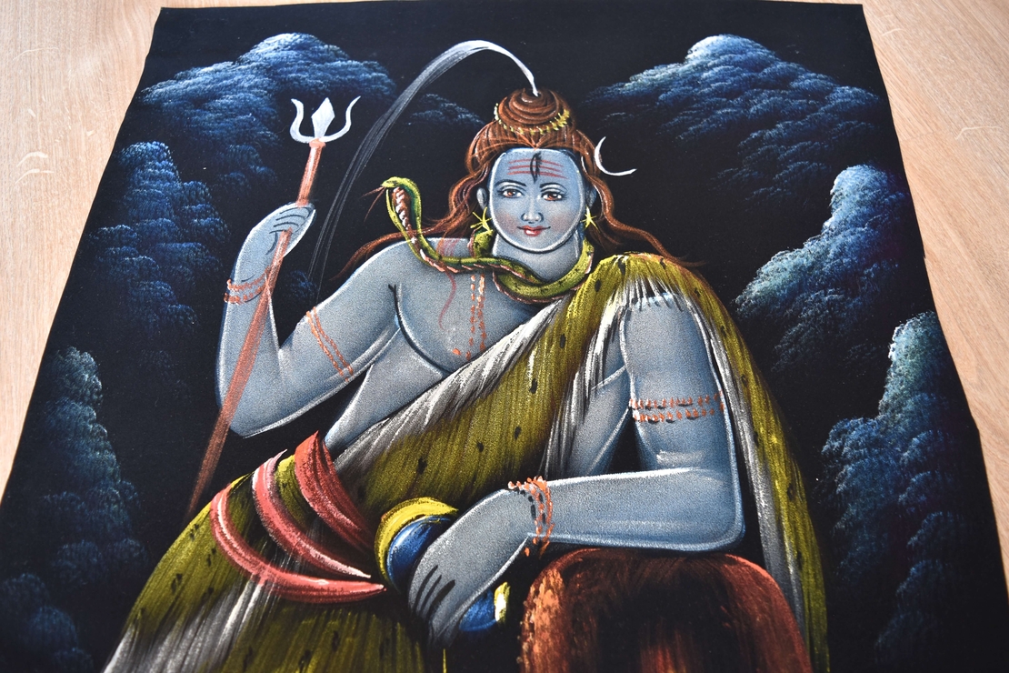 Hand Painted on black canvas 