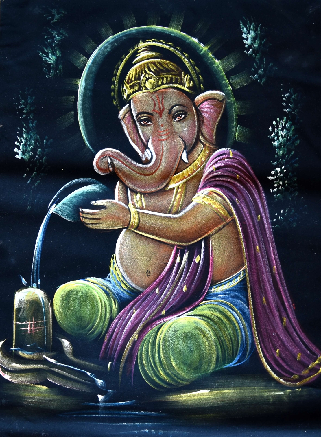 Hand Painted on black canvas 