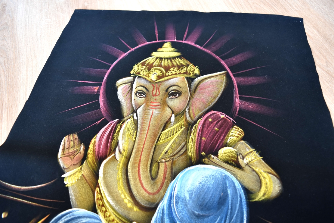 Hand Painted on black canvas 