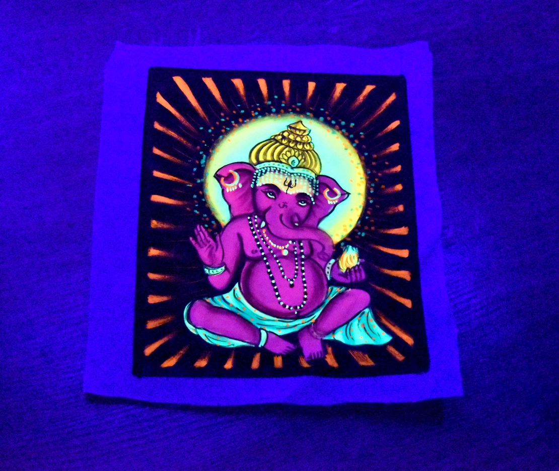 Handmade UV Painting ''Ganesha''