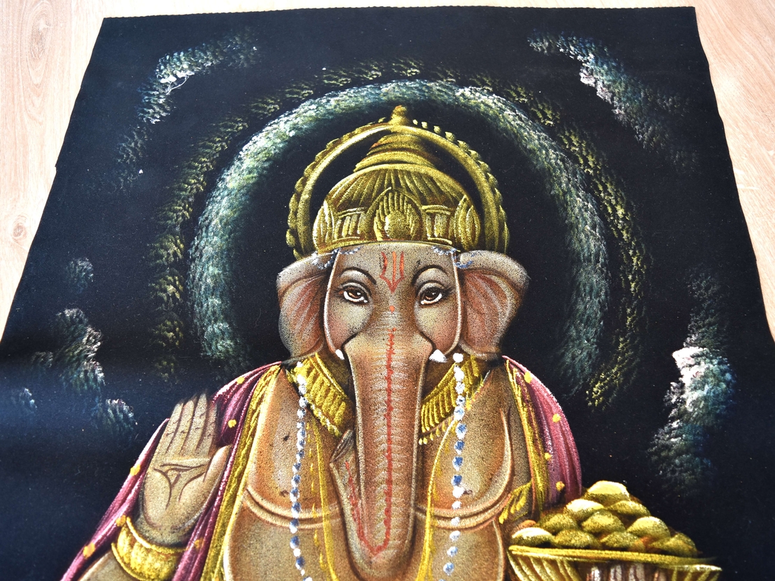 Hand Painted on black canvas 